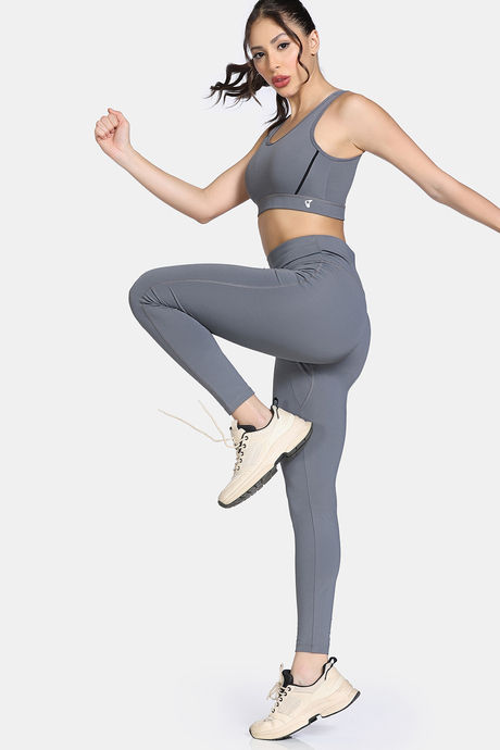 Zelocity  Medium Impact Quick Dry Sports Bra - Steel Grey — image 4